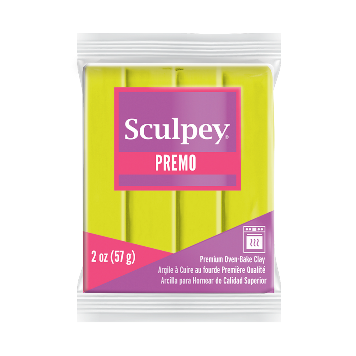 Sculpey Premo Fluorescent Yellow Polymer Clay