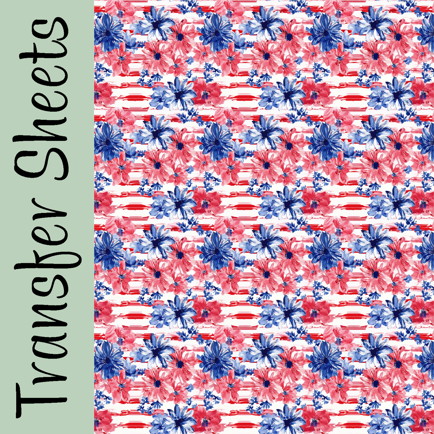Red, White, and Bloom Transfer Sheets