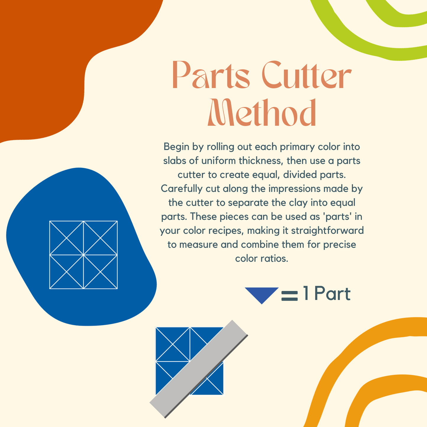 16 Parts Cutter for Polymer Clay Color Recipes
