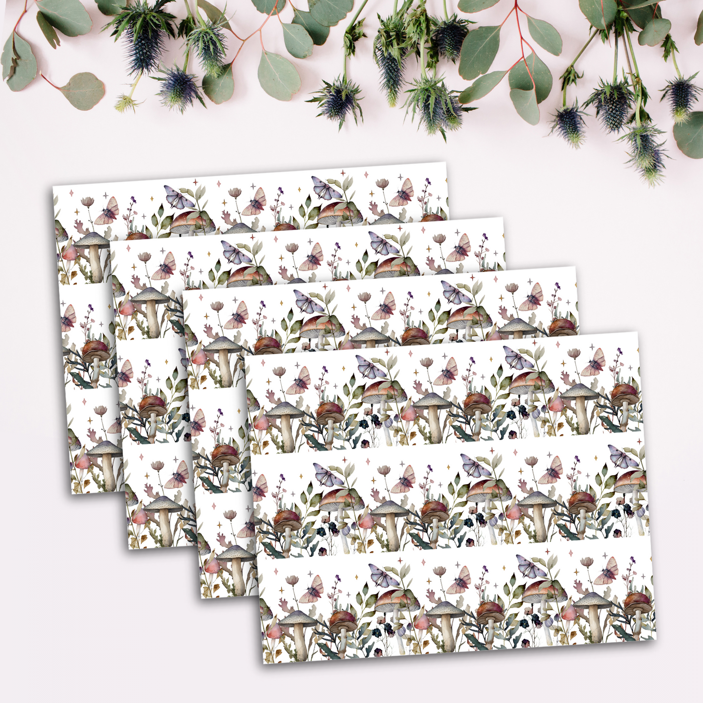 Mushroom Garden Border Transfer Sheets