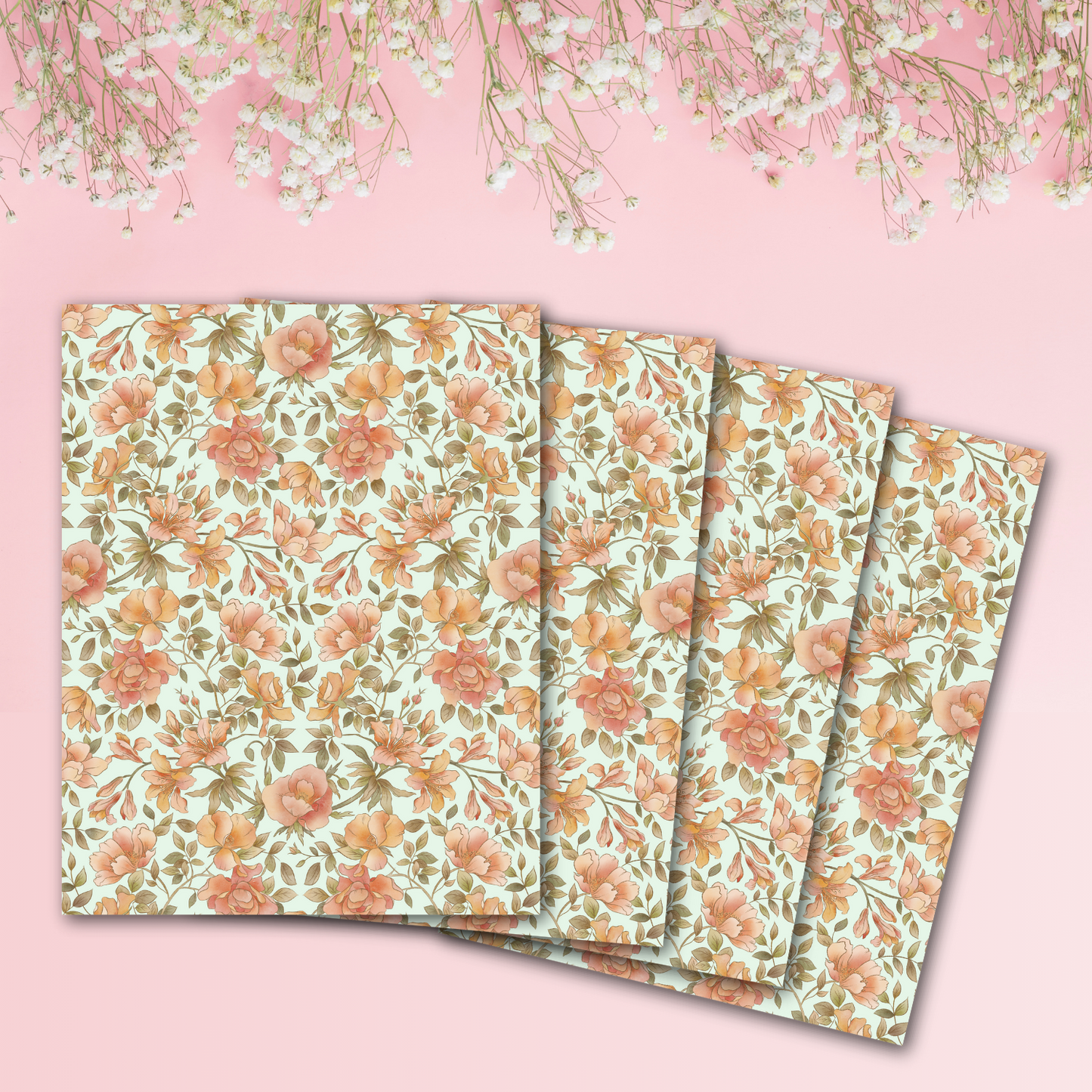 Antique Watercolor Florals Transfer Sheets