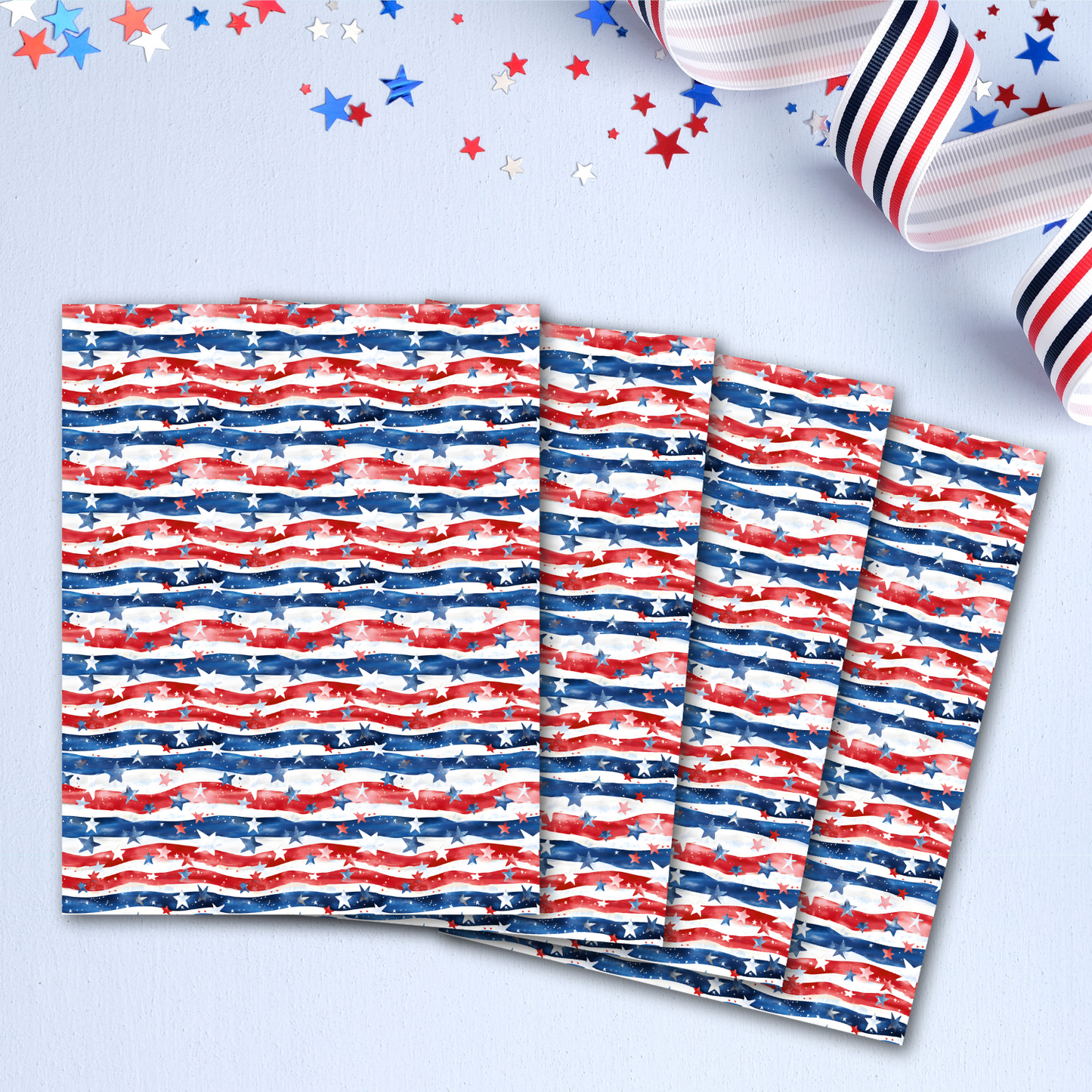 Watercolor Americana Transfer Sheets