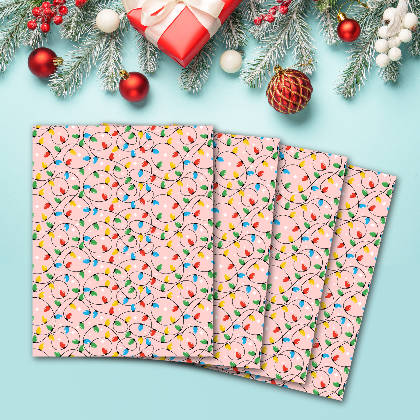 Twinkling Christmas Lights Transfer Sheets