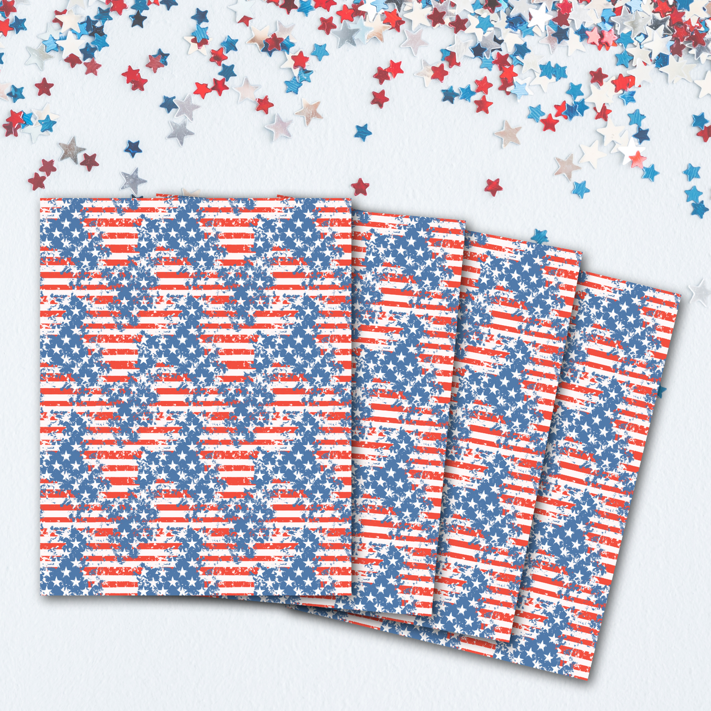 Distressed Stars and Stripes Transfer Sheets