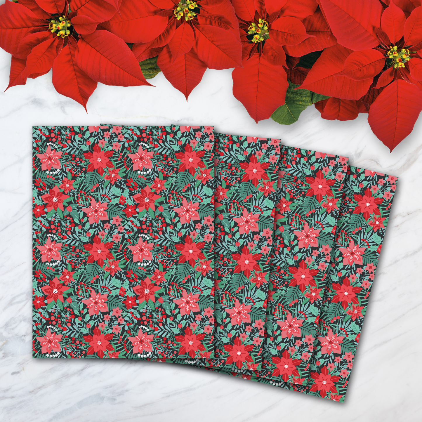 Poinsettia Meadow Transfer Sheets