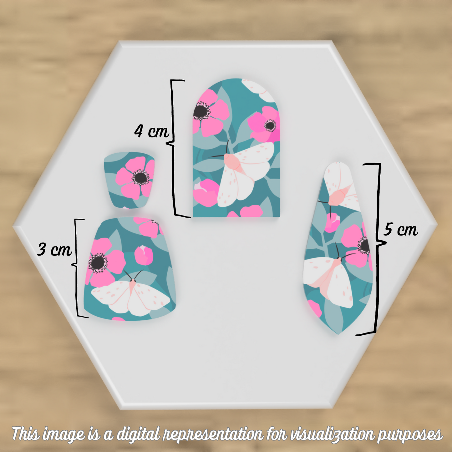 Pastel Moth Blossoms Transfer Sheets