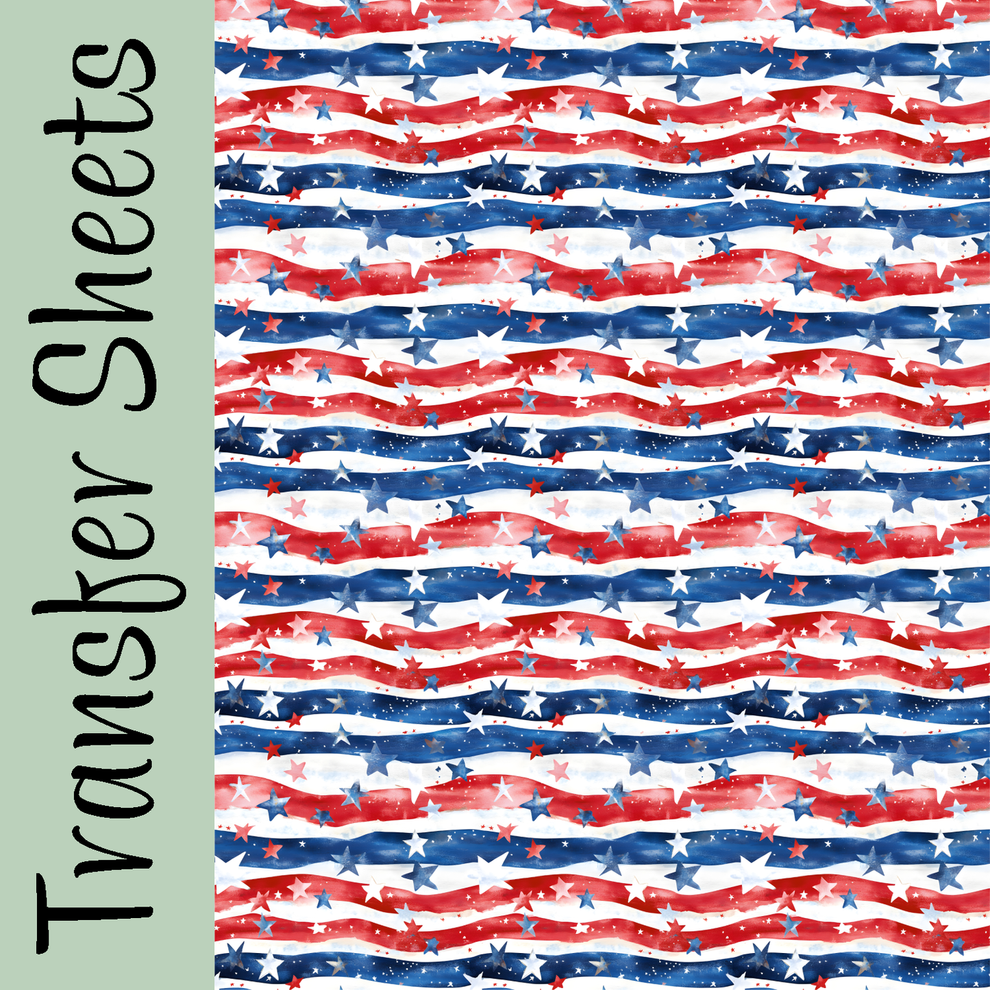Watercolor Americana Transfer Sheets