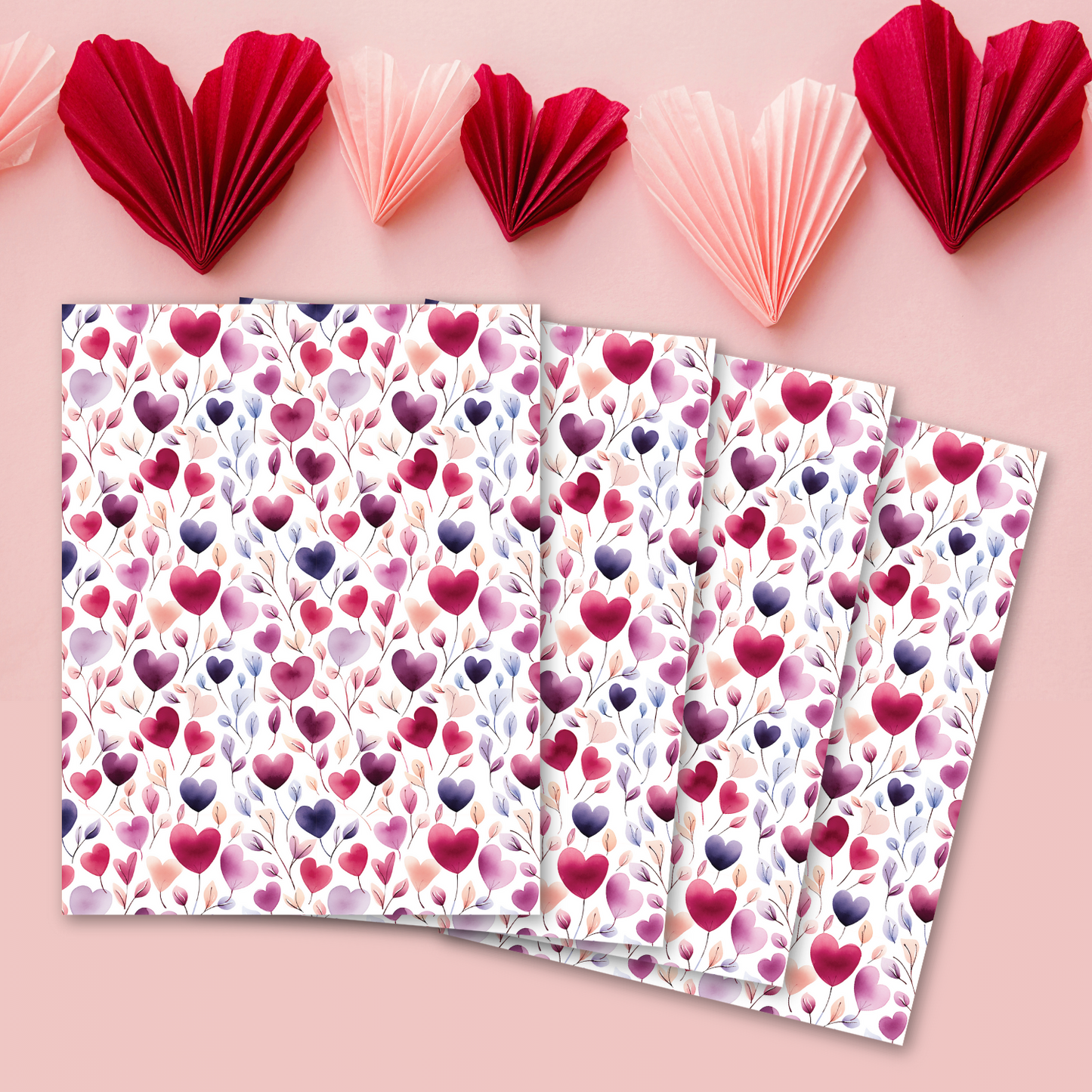 Watercolor Love Blossoms Transfer Sheets