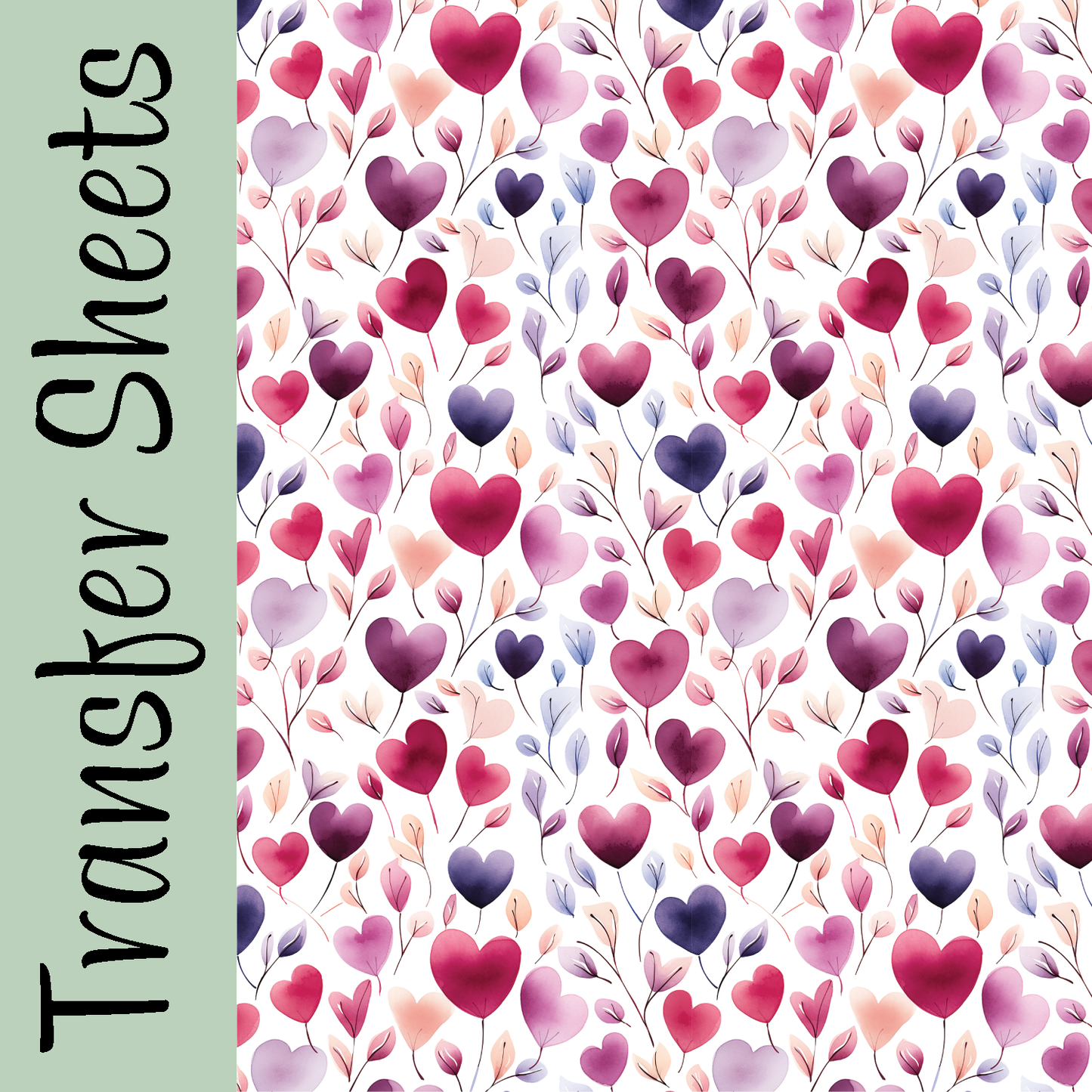 Watercolor Love Blossoms Transfer Sheets