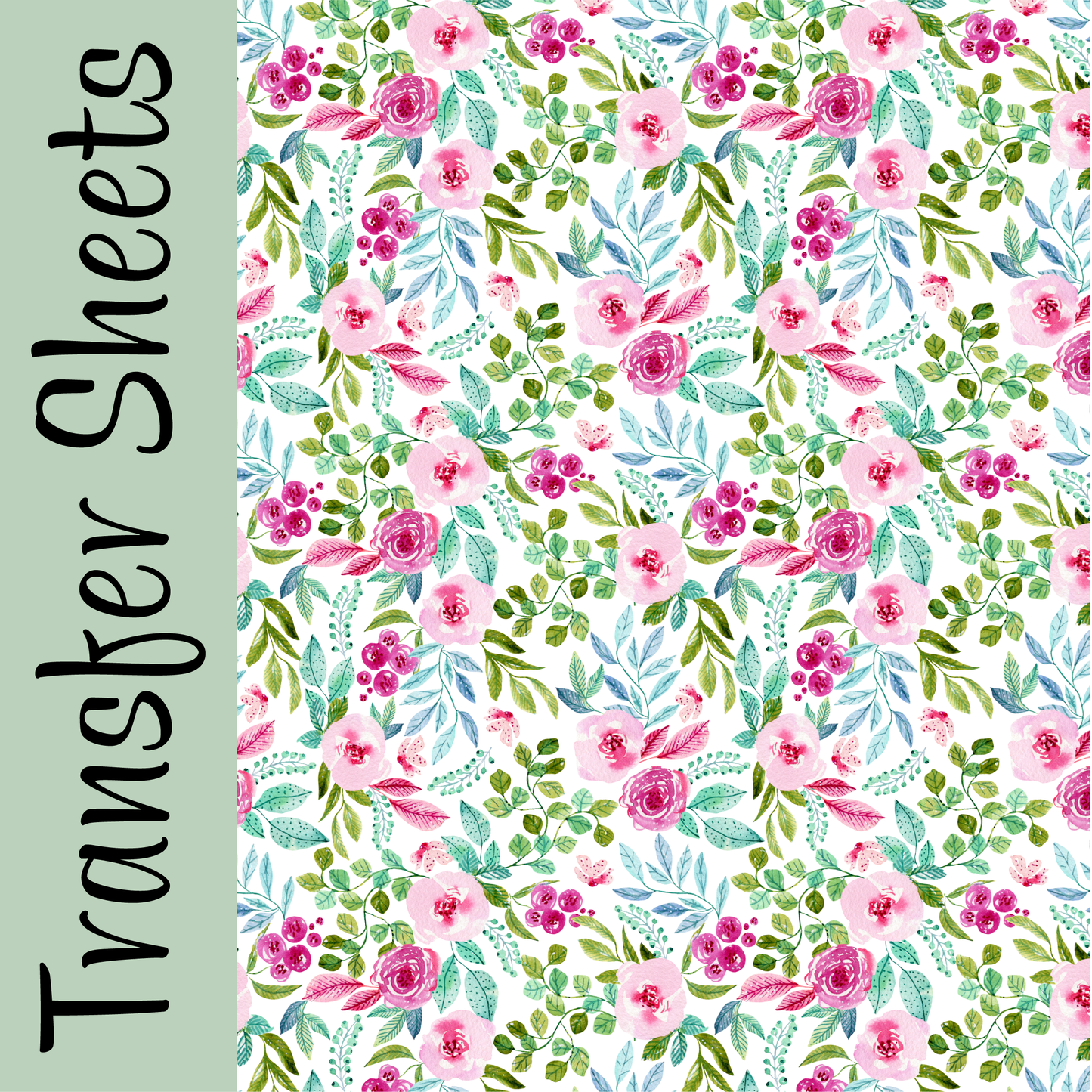 Watercolor Rose Whimsy Transfer Sheets