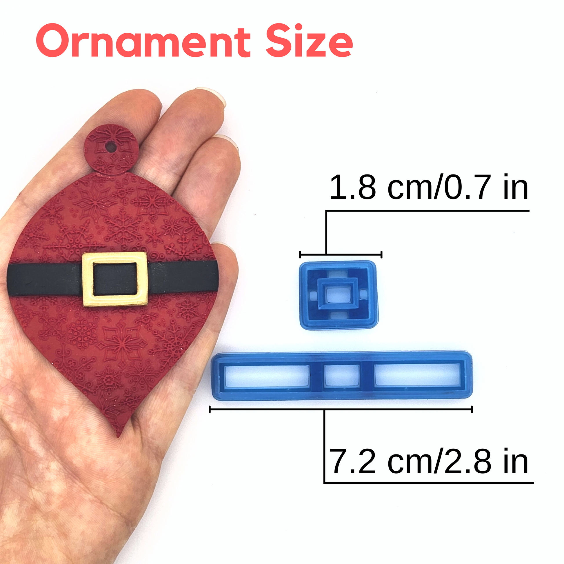 Ornament Size for Santa Belt Cutter