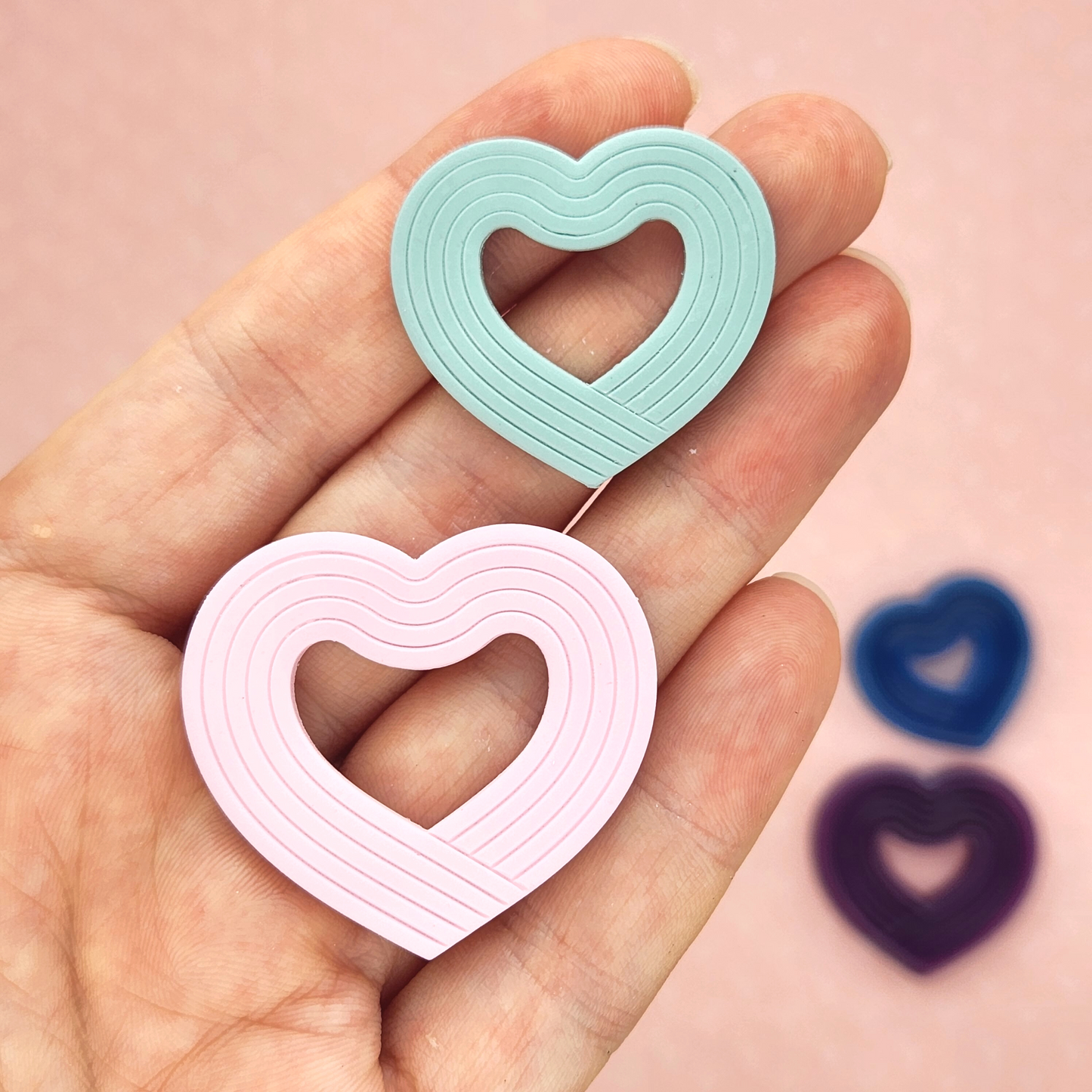 Retro Heart design output in more detail and zoomed in.