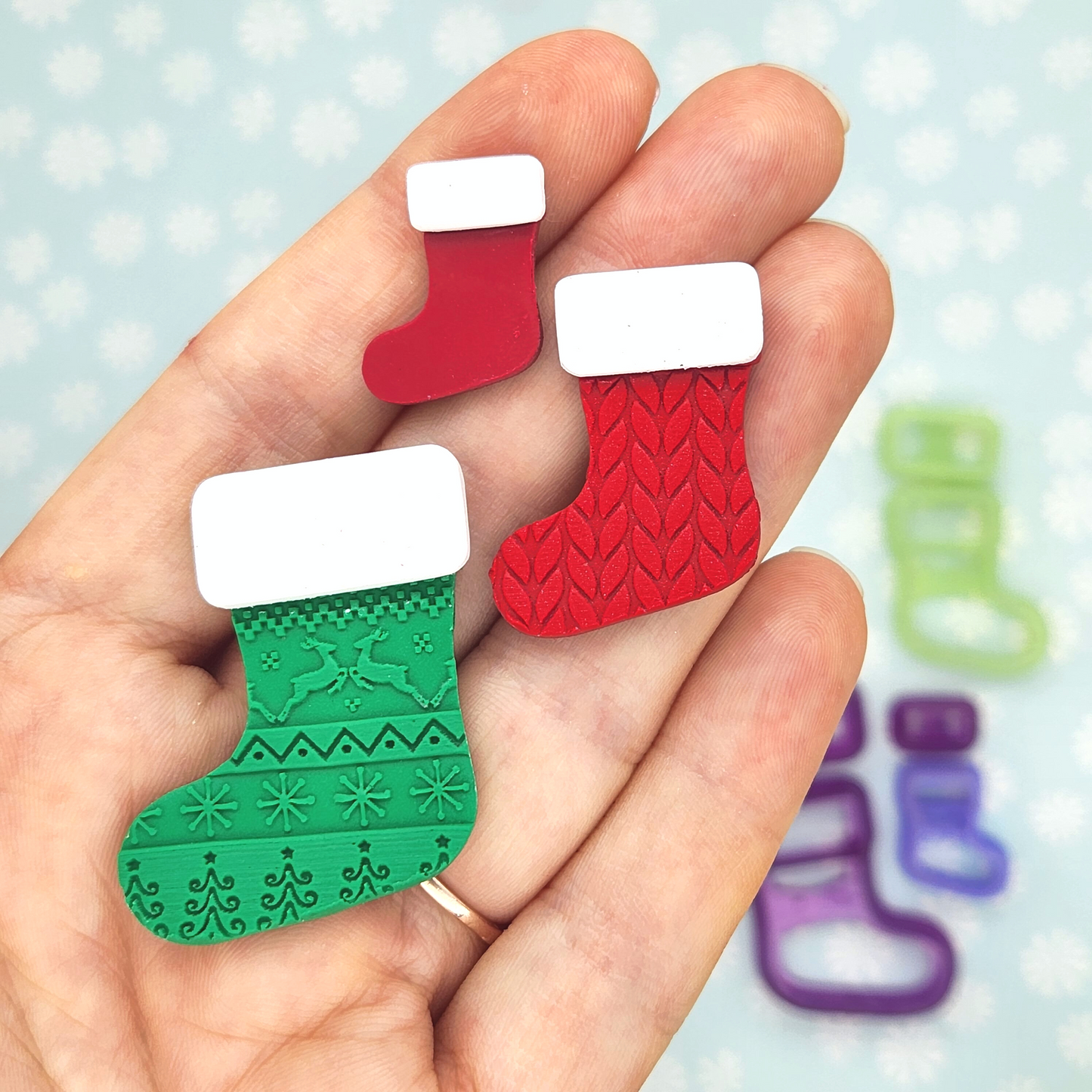 Christmas Stocking Polymer Clay Earrings