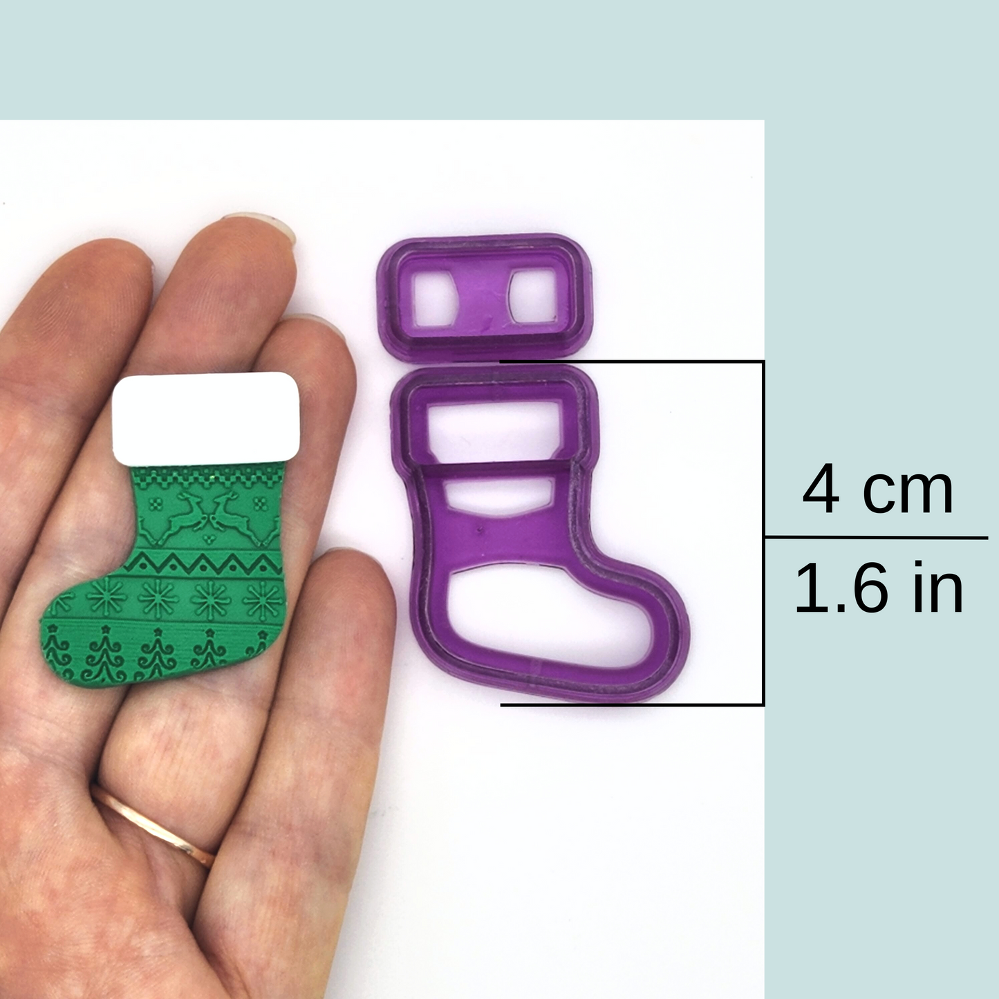 Christmas Stocking Polymer Clay Cutter Big Size