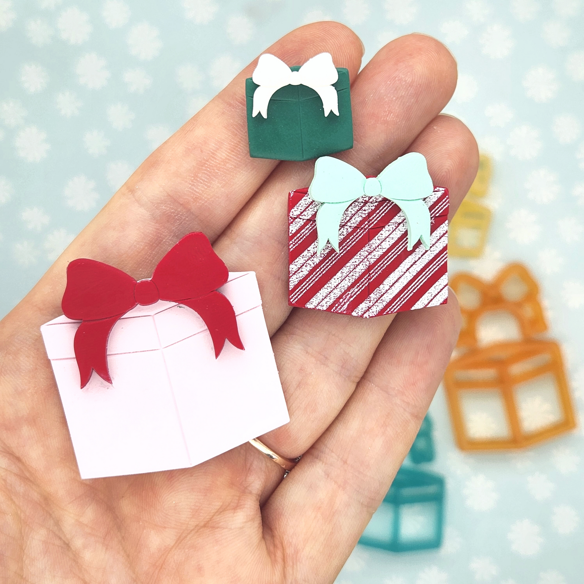 Winter Christmas Crafts Presents, Gift Boxes Polymer Clay Cutters