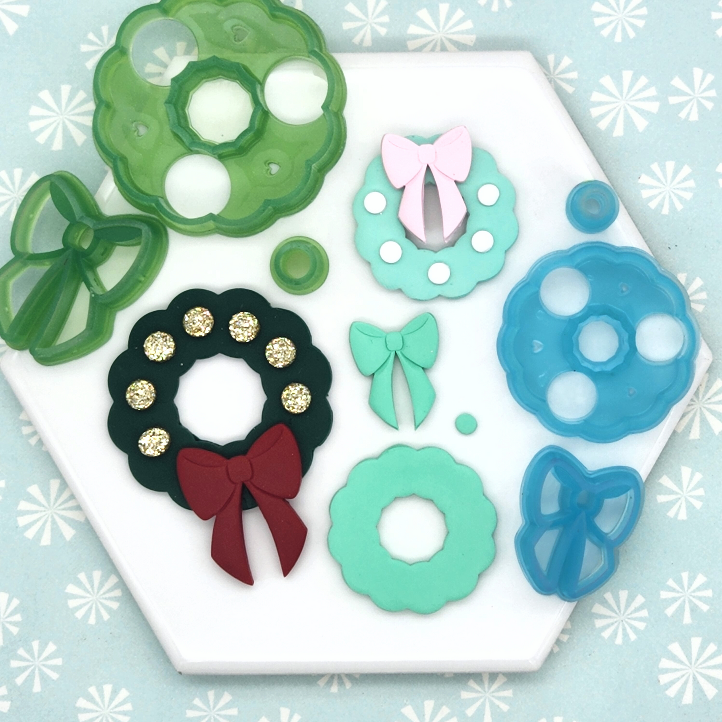 Winter Christmas Wreath Polymer Clay Cutter Set