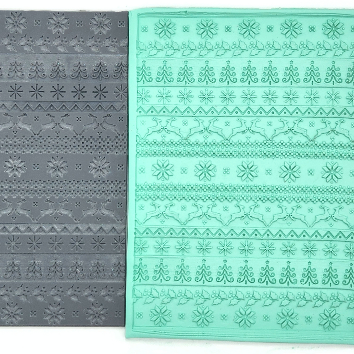 Christmas Knits Pattern Texture Rubber Mat for Polymer Clay Winter Crafts