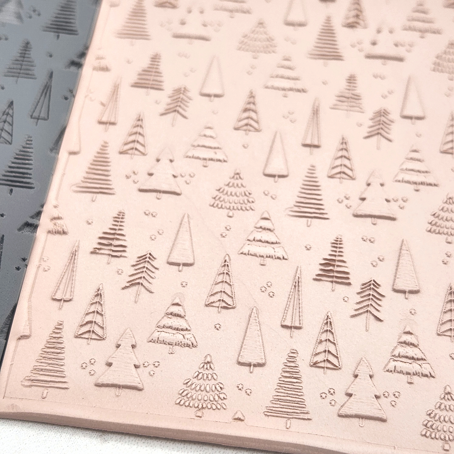 Bohemian Botanical Trees Design Texture Rubber Mat Stamp for Polymer Clay Details