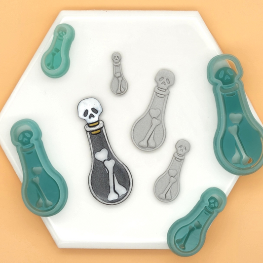 Polymer Clay Cutter Bottle of Bones