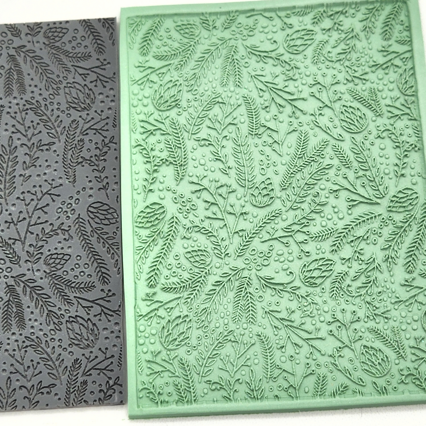 Winter Bohemian Botanicals Plants Floral Texture Rubber Mat for Polymer Clay Crafts