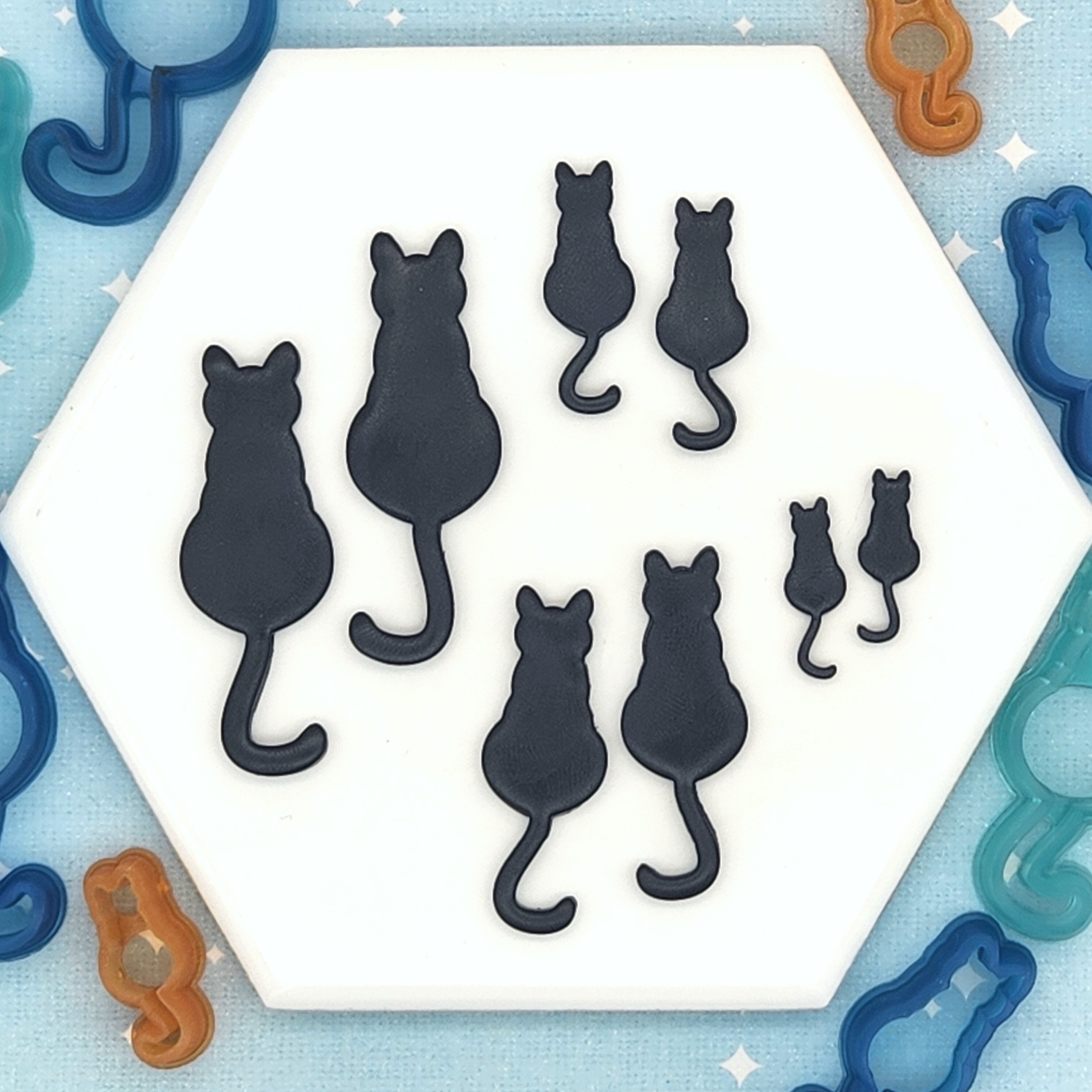 Puocaon Cat Polymer Clay Cutters - Embossing Animal Cutters Set