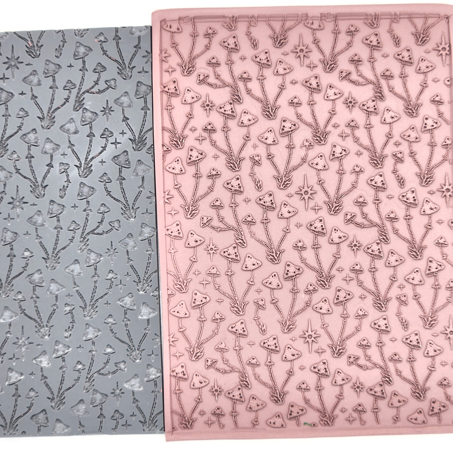 Actual Magick Mushrooms Texture Sheet on Polymer Clay Slab Sample