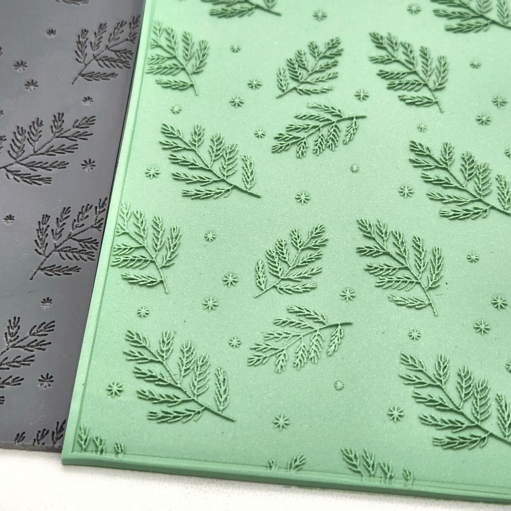Snowy Spruce Texture Details on Polymer Clay