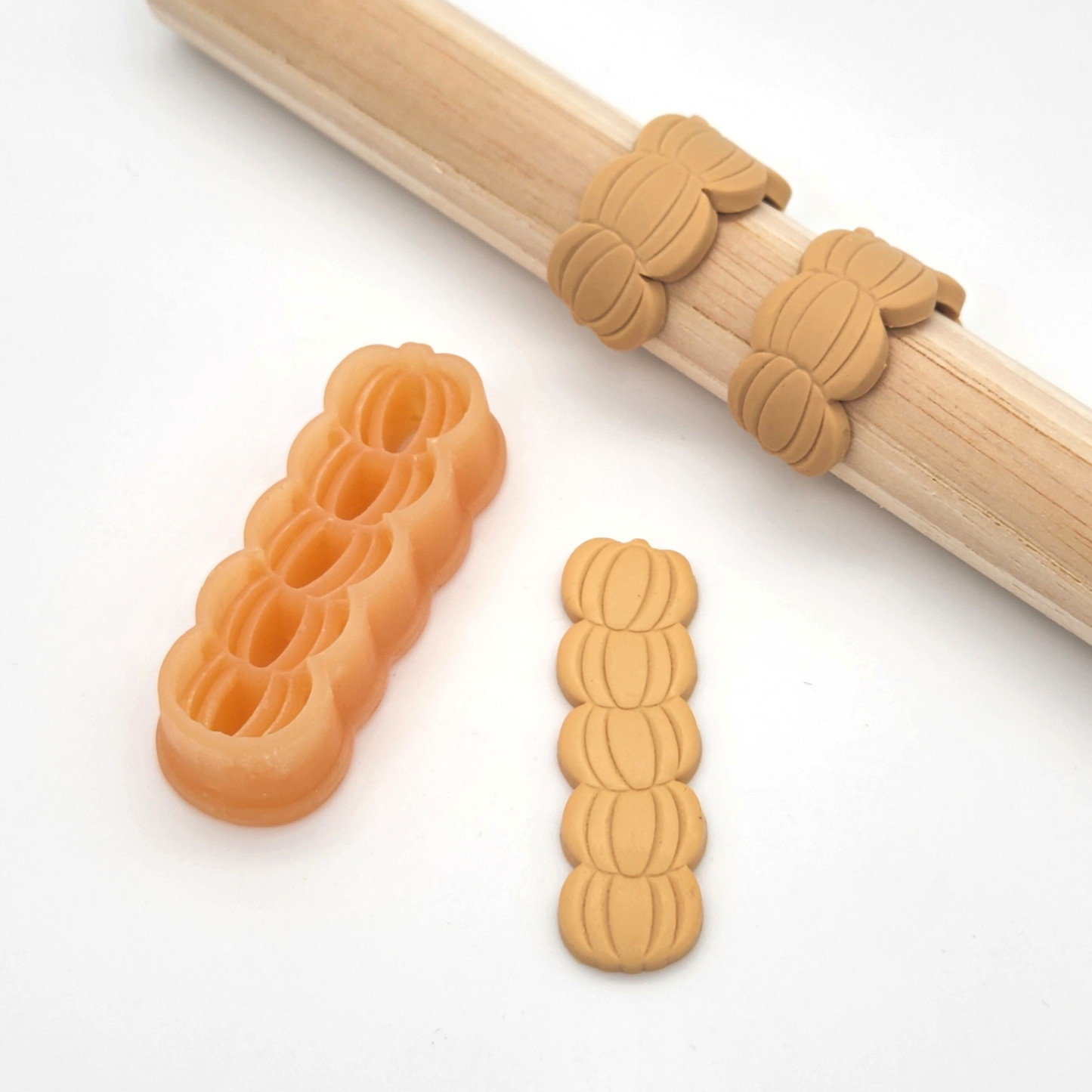 Fall Autumn Pumpkin Stack Ring Huggie Debossing Polymer Clay Earrings Jewelry Making Tools and Supplies