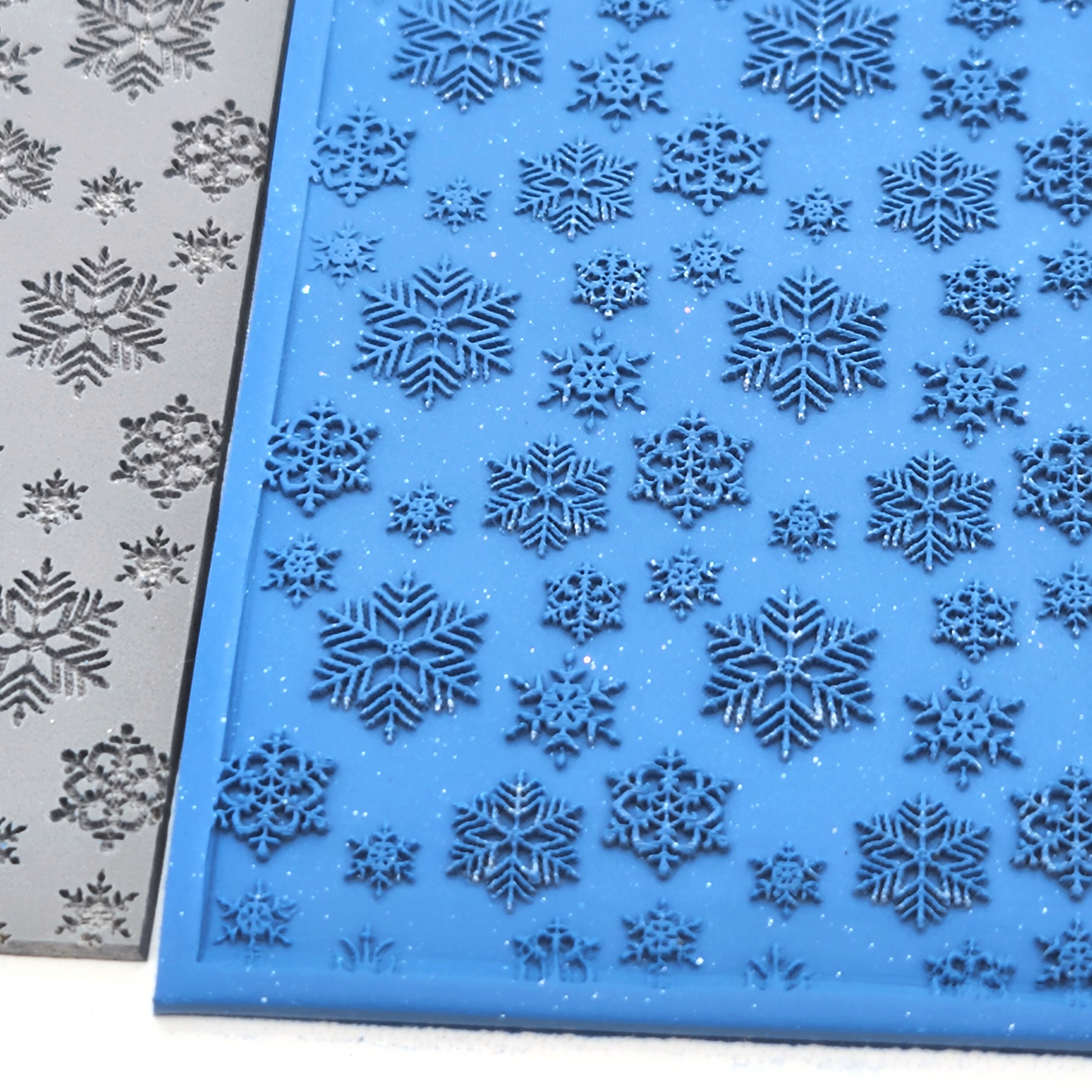 Winter Christmas Snowflake Design Texture Mat Details for Polymer Clay DIY Crafts