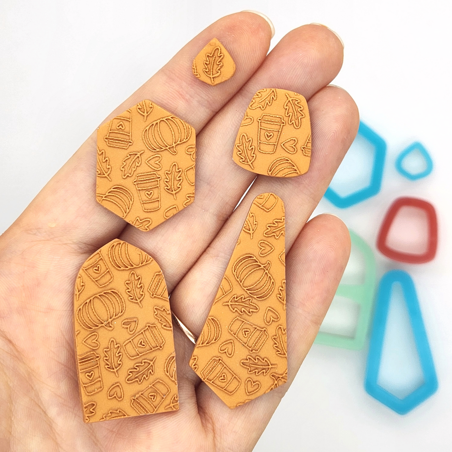 Actual Pumpkin Spice Latte Texture on Polymer Clay Shapes Sample