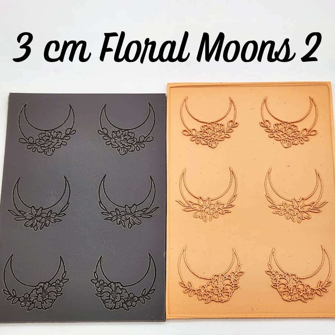 Floral Moons Texture Sheets & Matching Cutter (Two Sizes)