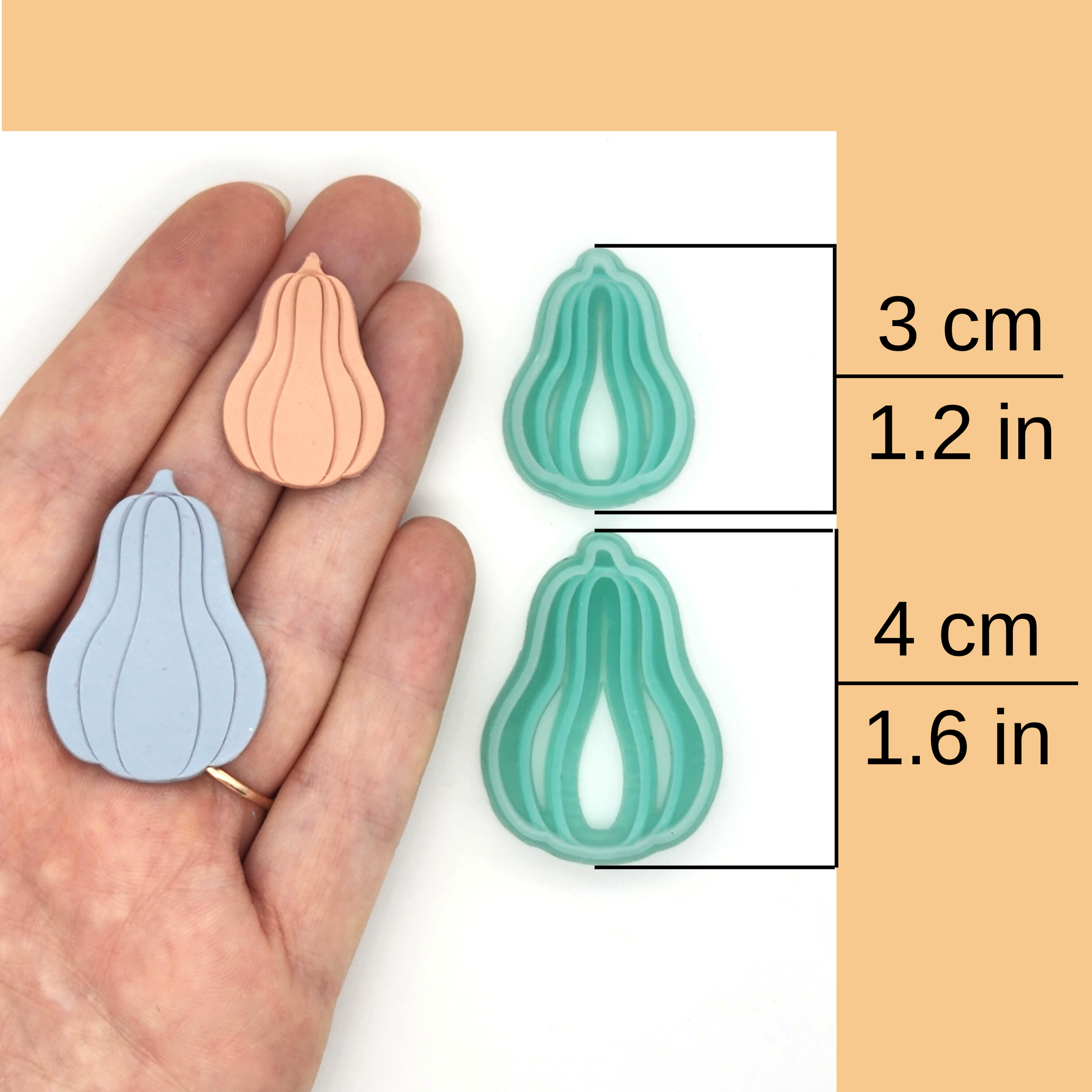 Fall Autumn Gourd Pumpkin Squash Polymer Clay Cutter Sizes Clay Crafts Tools and Supplies