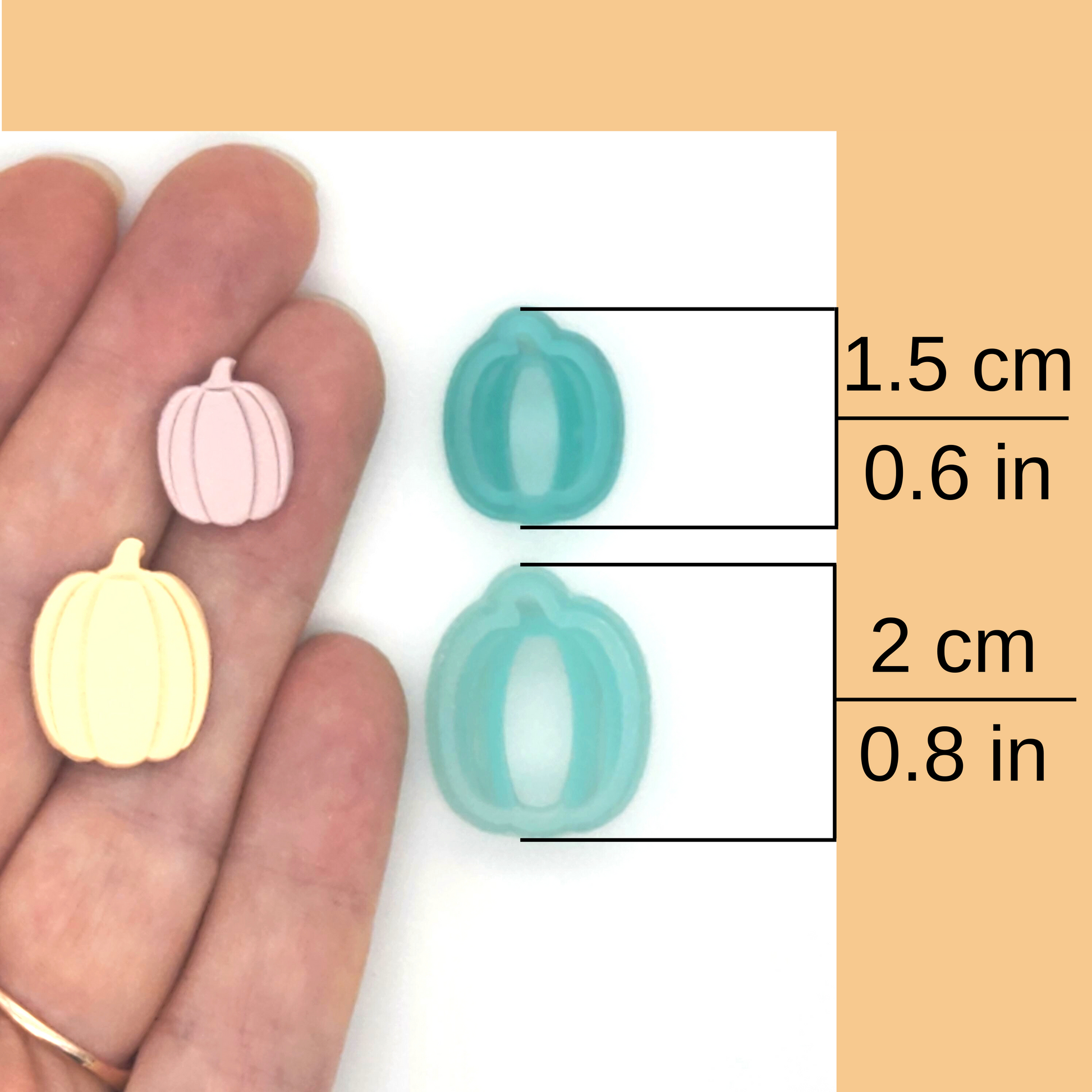Fall Autumn Tall Gourd Pumpkin Squash Polymer Clay Cutter Sizes for Earring and Jewelry Craft Making