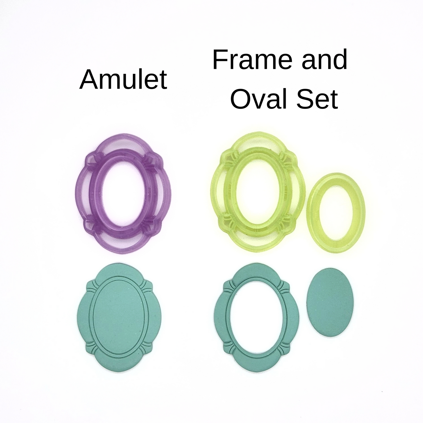 Elsa Amulet Frame and Oval Set Basic Clay Shape Polymer Clay Cutter
