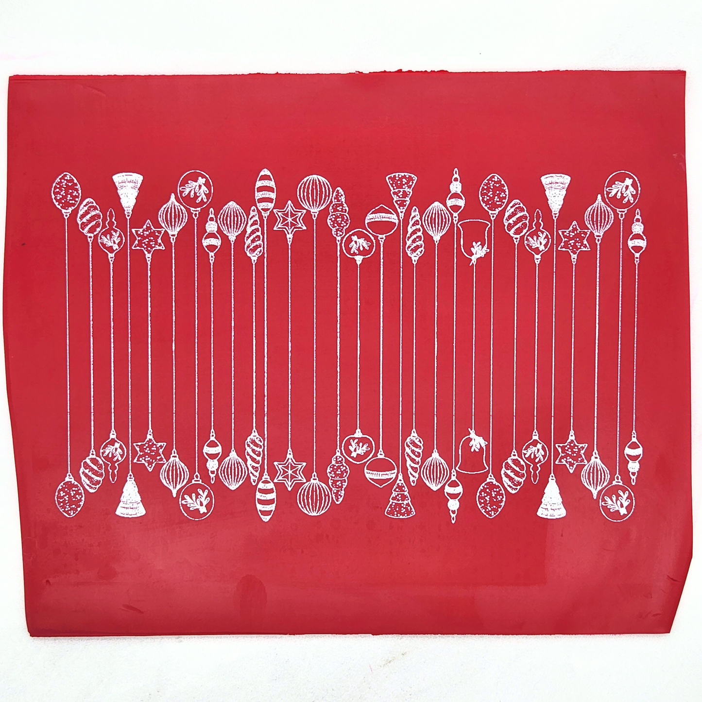 Winter Christmas Clay Painting with Silkscreen and Stencil Polymer Clay Crafts