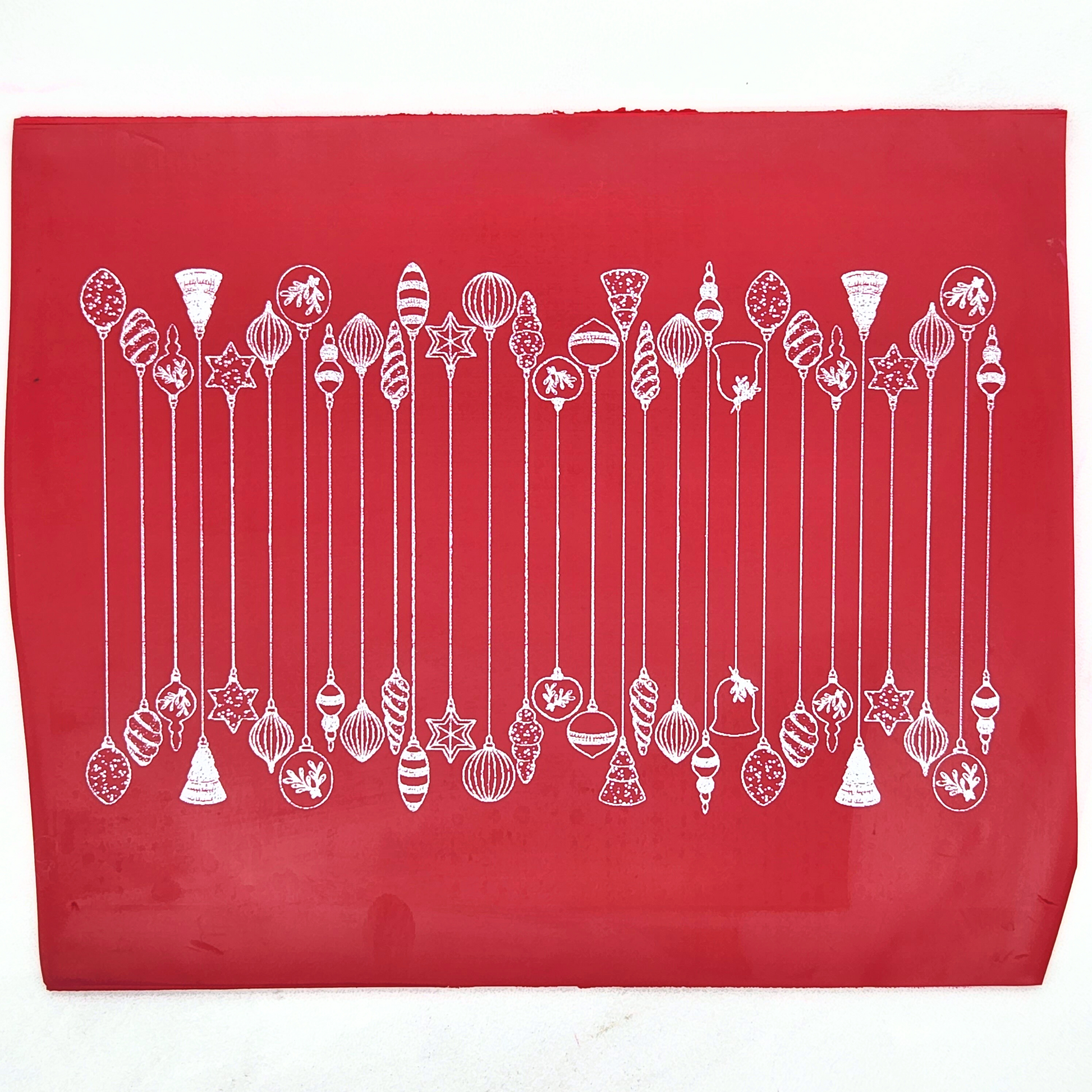 Winter Christmas Clay Painting with Silkscreen and Stencil Polymer Clay Crafts