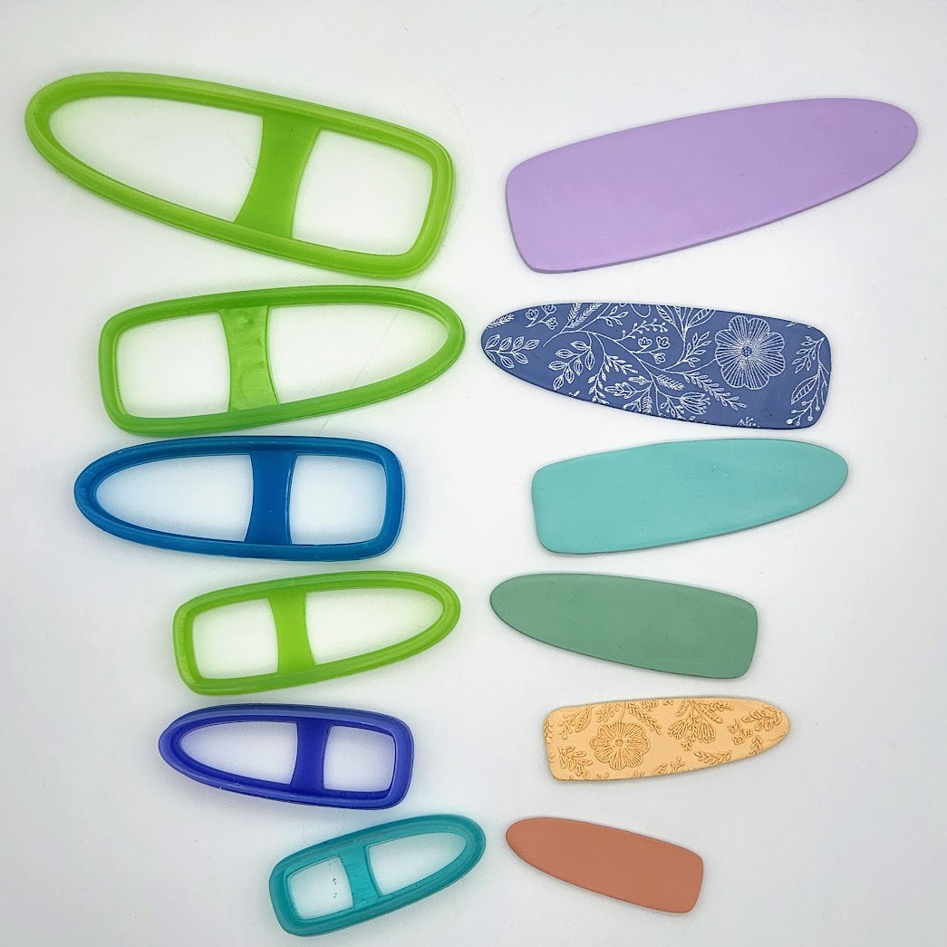 Classic Shape Hair Clip Cutters for Polymer Clay Barrettes