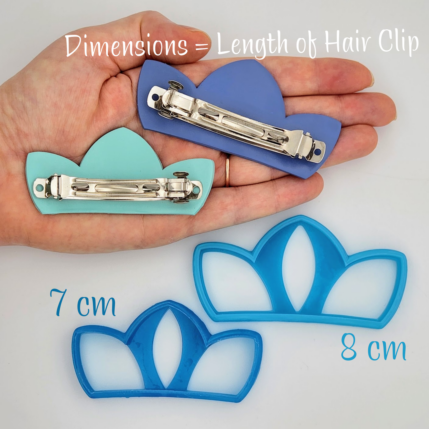 Crown Shape Polymer Clay Hair Clip Cutters for Barrettes