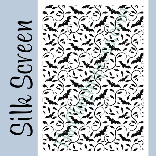 Bats and Swirls Silk Screen
