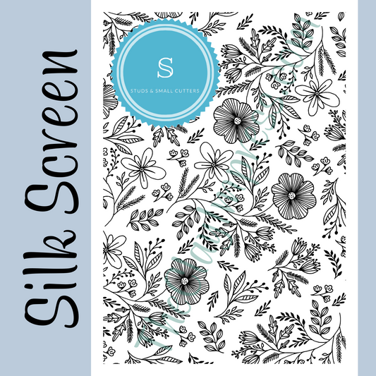 Bohemian Floral Botanical design pattern silk screen stencils clay painting for earring and jewelry making