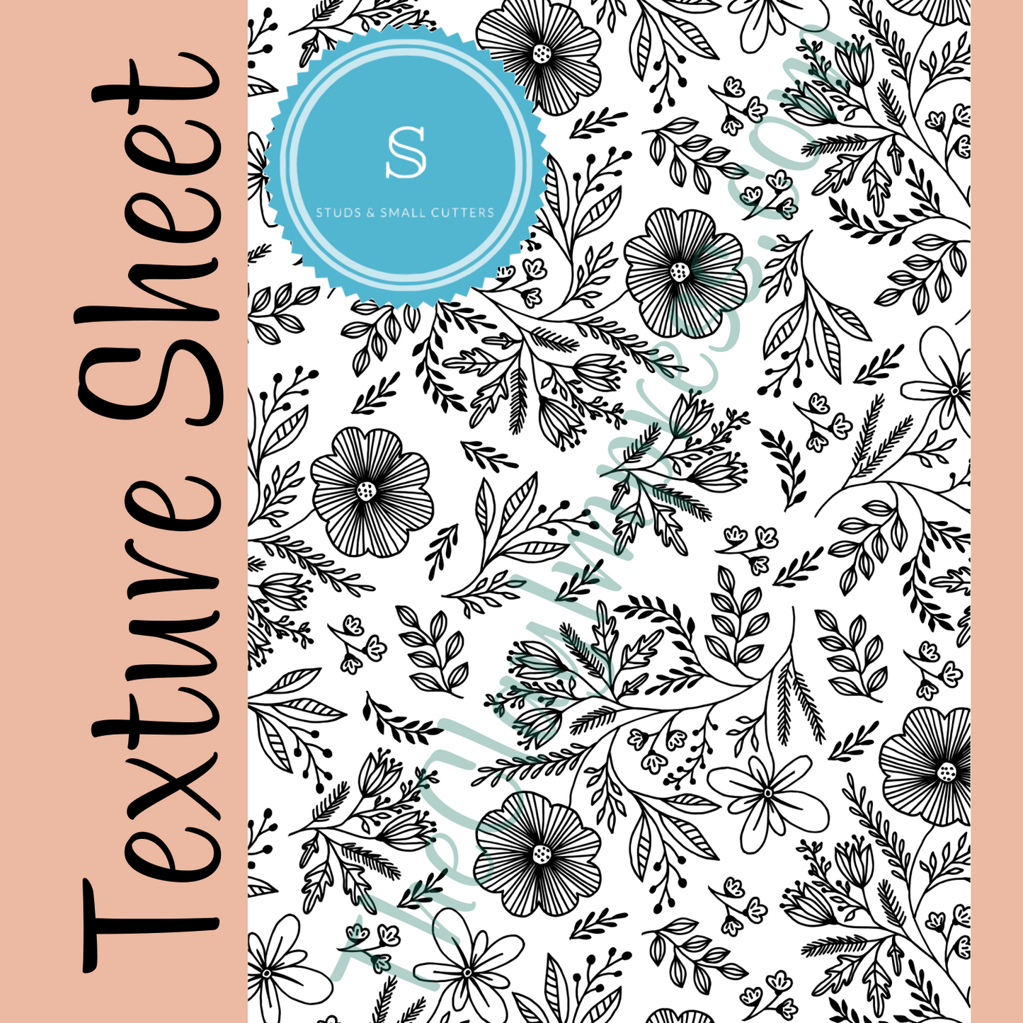 Bohemian Floral Botanical design pattern rubber texture sheet for earring and jewelry making