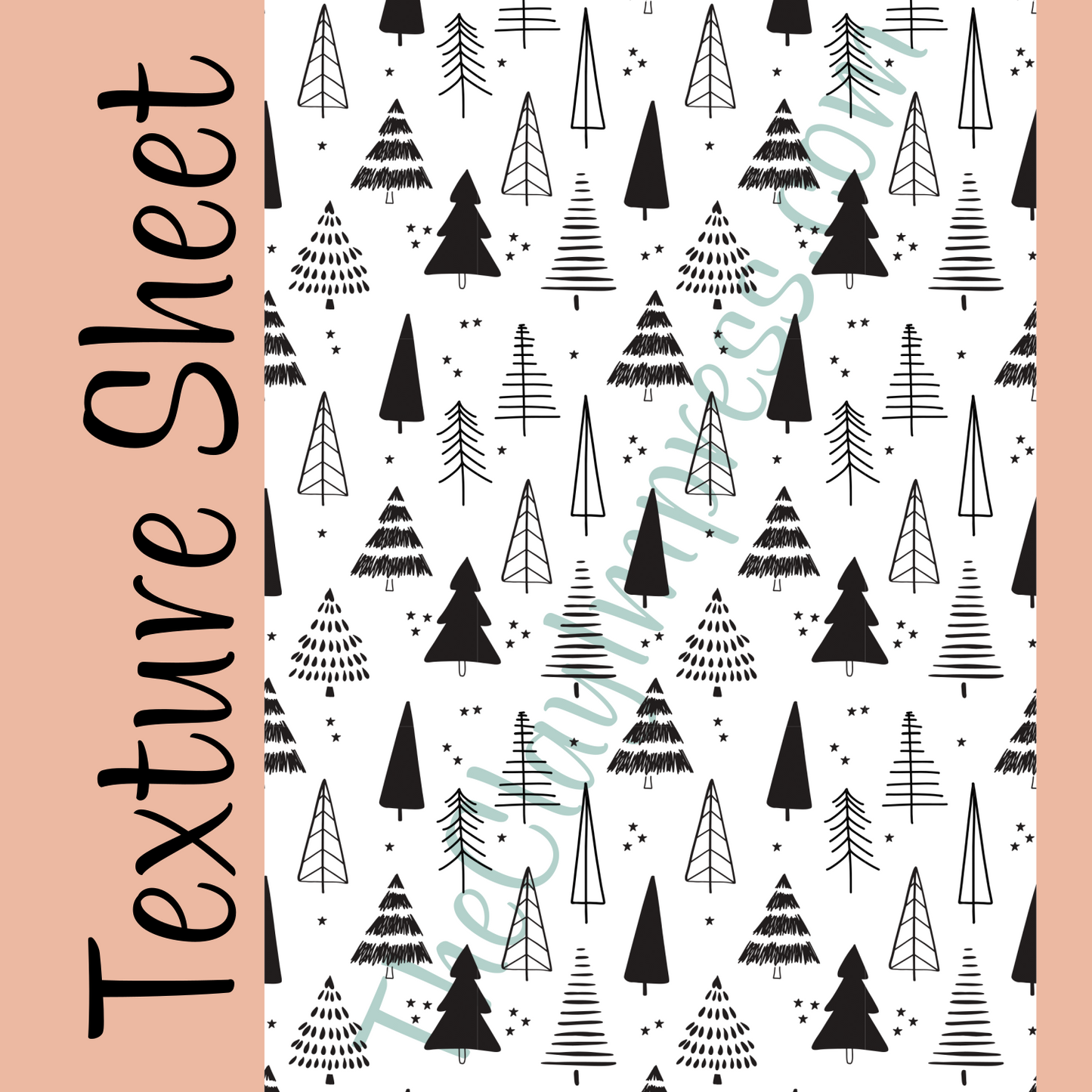 Bohemian Botanical Trees Design Texture Stamp for Polymer Clay