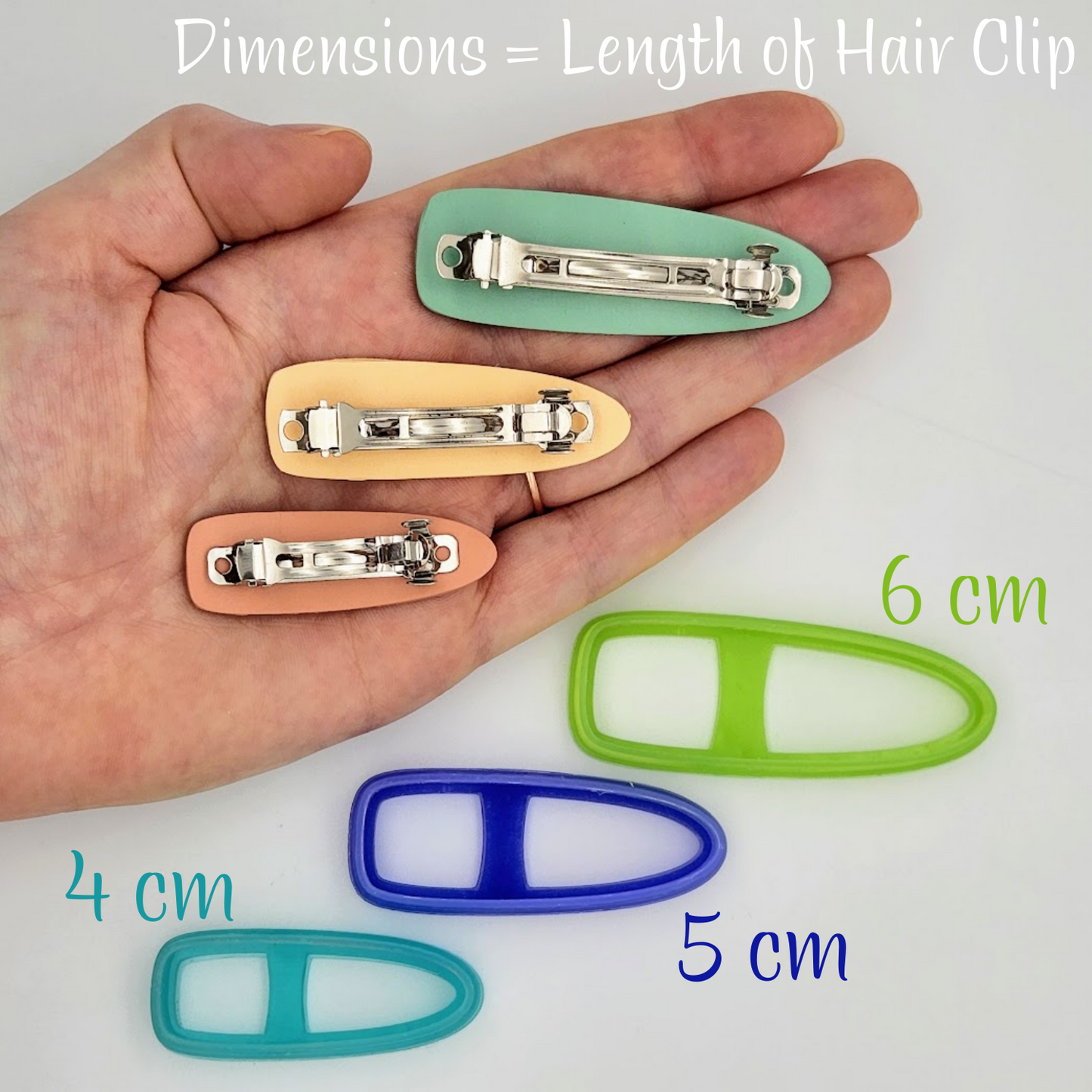 Bullet shape Polymer Clay Barrette Cutters