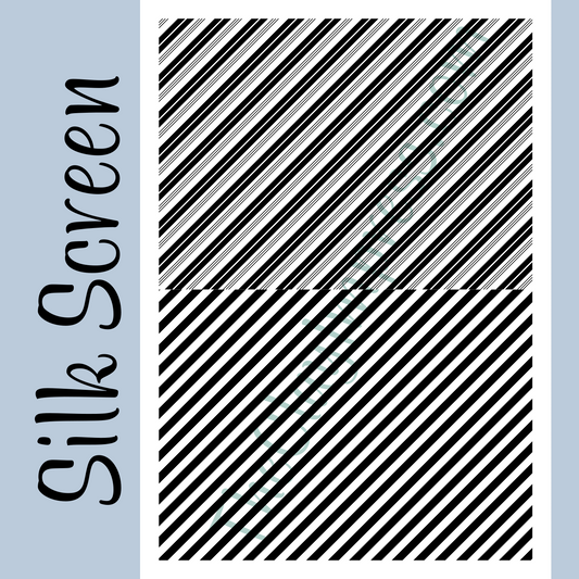 DIY Christmas Crafts Diagonal Stripes Candy Cane Silkscreen Stencil