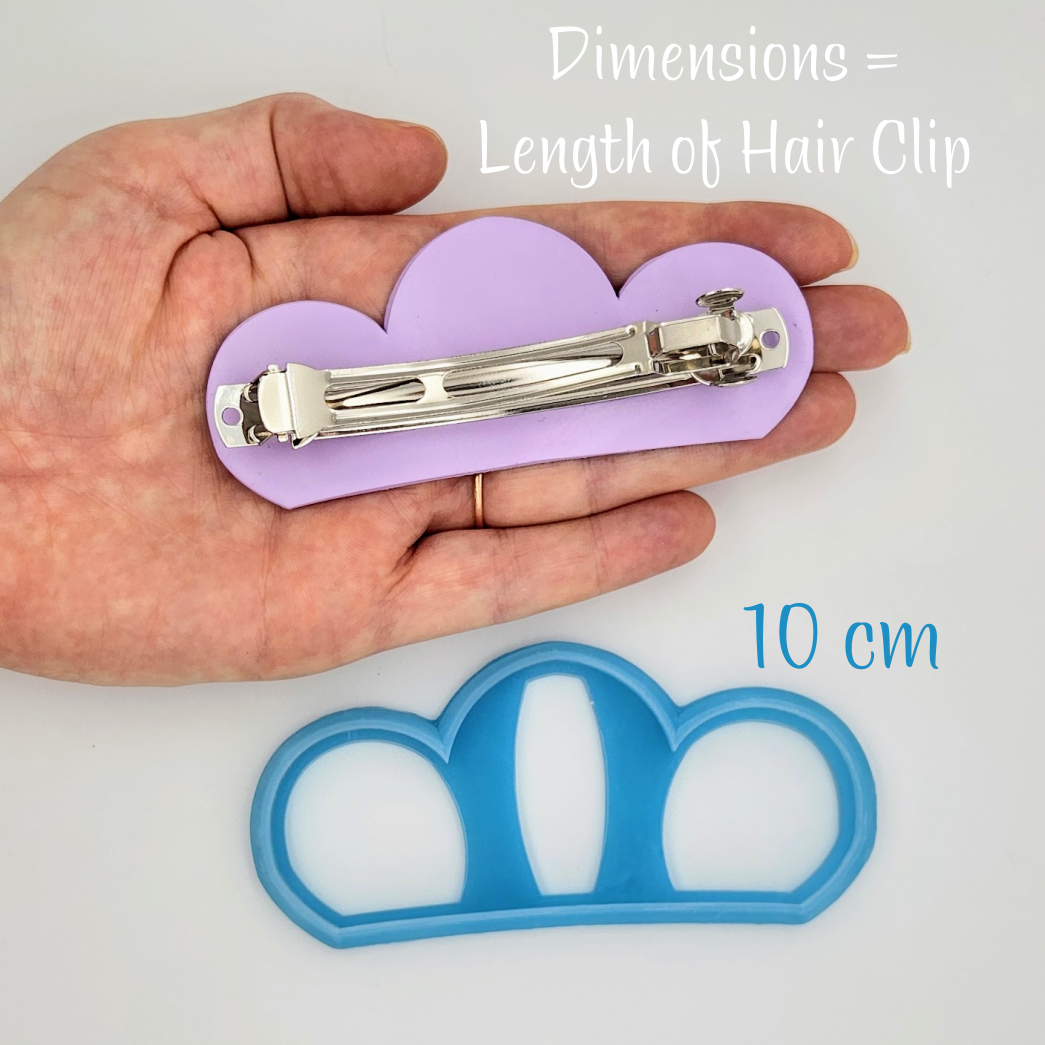 Crown Shape Polymer Clay Hair Clip Cutters for Barrettes