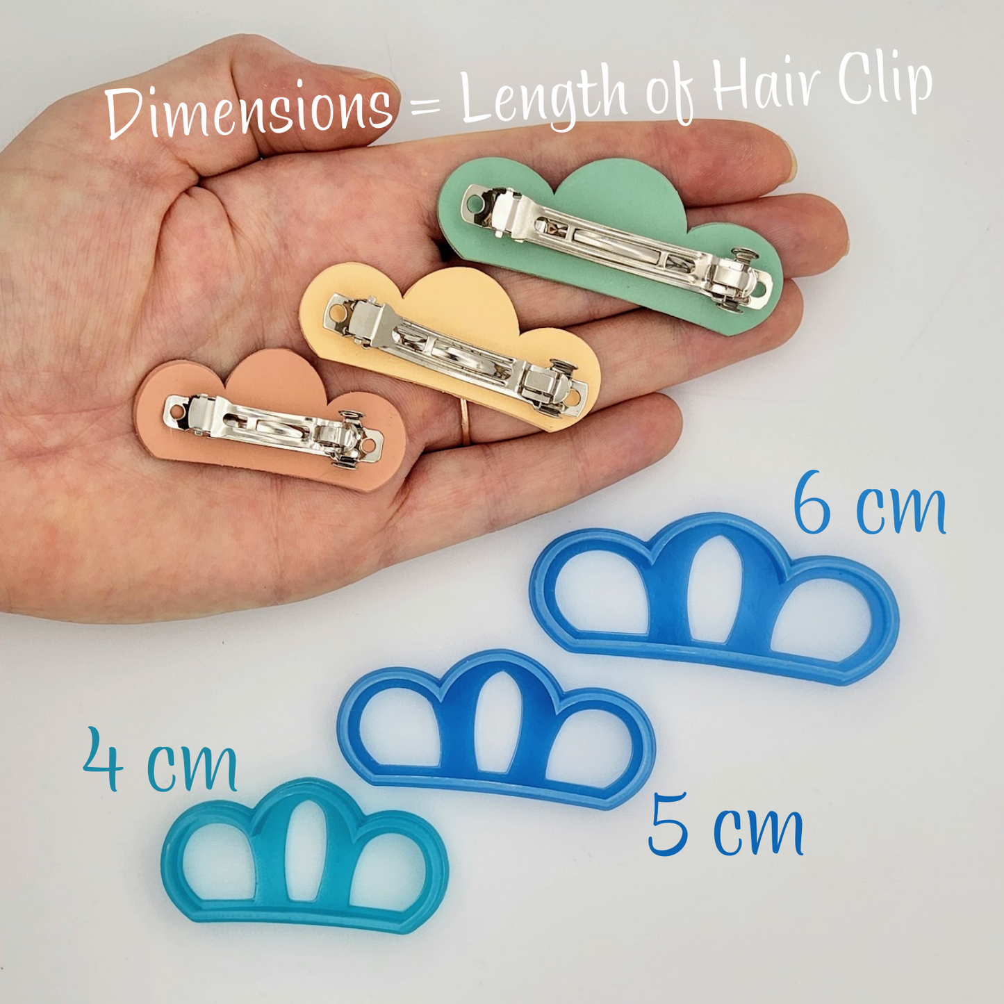 Crown Shape Polymer Clay Hair Clip Cutters for Barrettes
