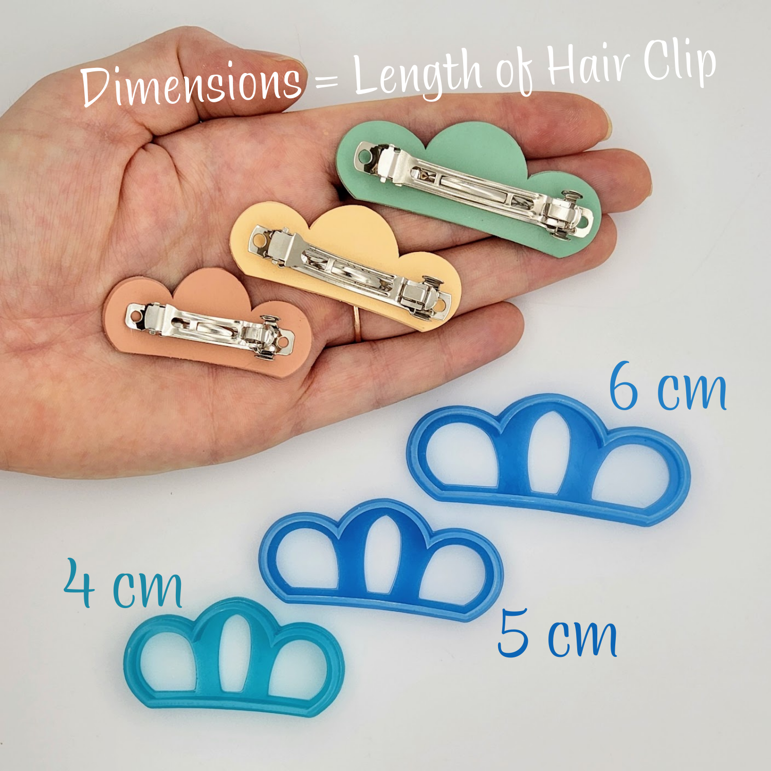 Crown Shape Polymer Clay Hair Clip Cutters for Barrettes