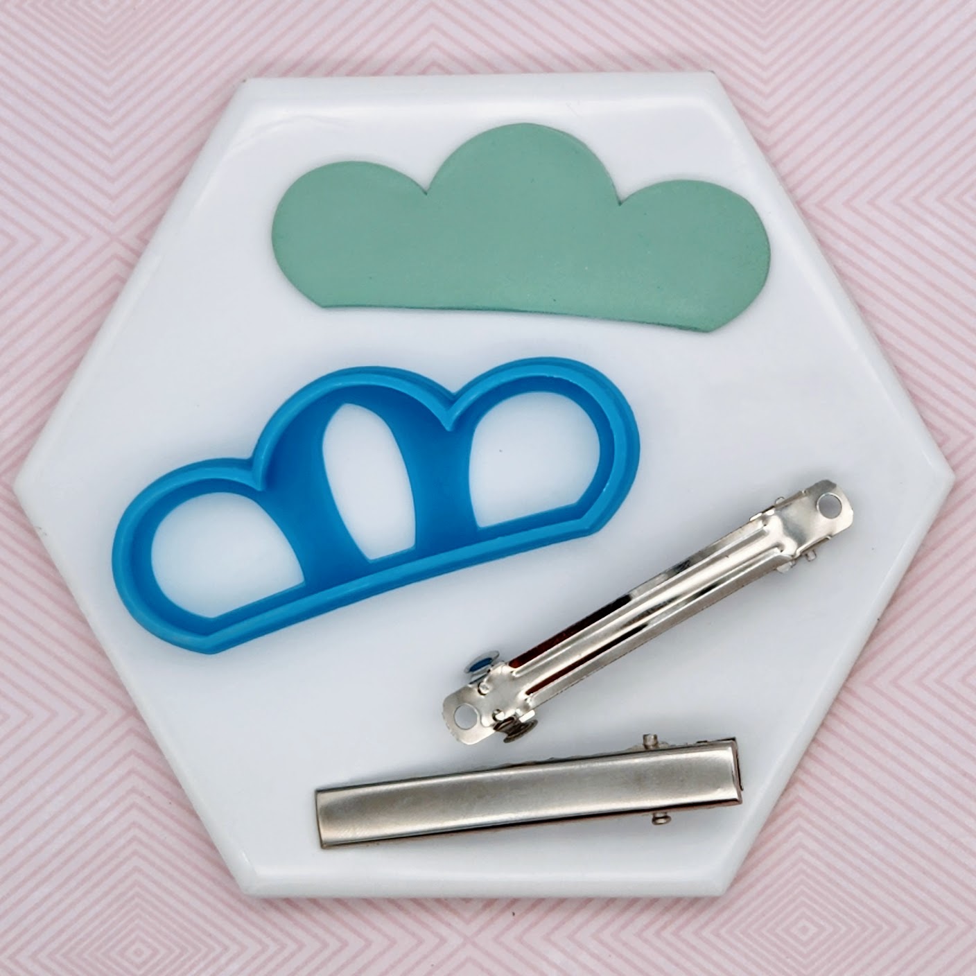 Crown Shape Polymer Clay Hair Clip Cutters for Barrettes