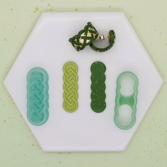 Celtic pattern design polymer clay cutter huggie for earring and jewelry making