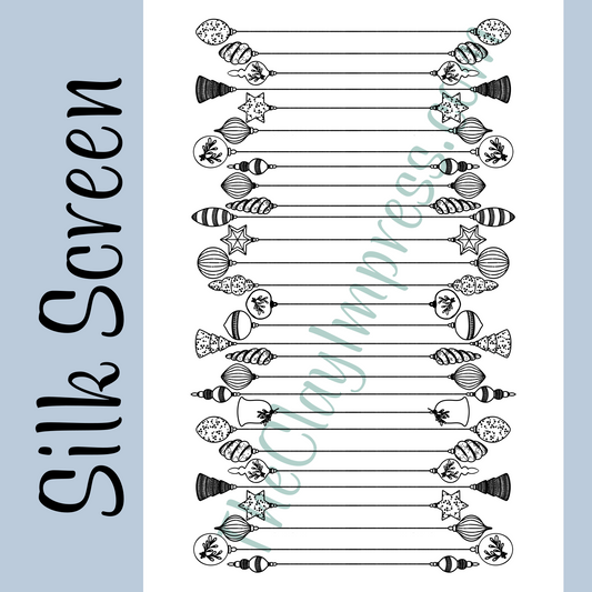 Winter Christmas Ornament Silkscreen Stencil Design Polymer Clay Crafts